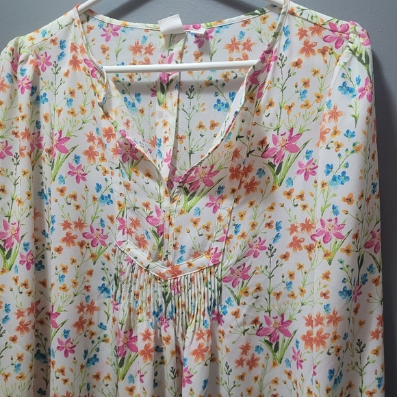 Gap Multi Colored Floral Print Long Sleeve Top XS - Picture 2 of 6